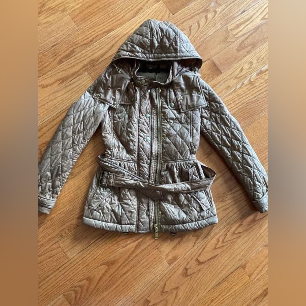 Burberry Brit hooded jacket with belt XS